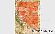 Political Shades Map of Nevada, satellite outside