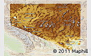 Physical Panoramic Map of Nevada, lighten