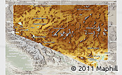 Physical Panoramic Map of Nevada, lighten, semi-desaturated