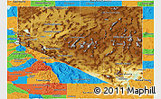Physical Panoramic Map of Nevada, political outside