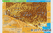 Physical Panoramic Map of Nevada, political shades outside