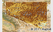 Physical Panoramic Map of Nevada, satellite outside
