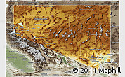 Physical Panoramic Map of Nevada, semi-desaturated