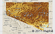 Physical Panoramic Map of Nevada, shaded relief outside