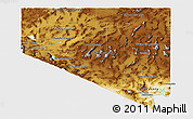 Physical Panoramic Map of Nevada, single color outside