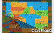 Political Panoramic Map of Nevada, darken