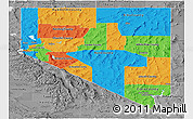 Political Panoramic Map of Nevada, desaturated