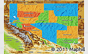 Political Panoramic Map of Nevada, physical outside