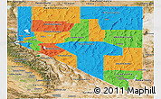 Political Panoramic Map of Nevada, satellite outside