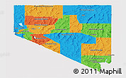 Political Panoramic Map of Nevada, single color outside