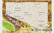 Shaded Relief Panoramic Map of Nevada, physical outside