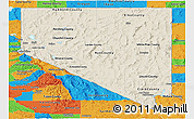Shaded Relief Panoramic Map of Nevada, political outside