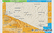Shaded Relief Panoramic Map of Nevada, political shades outside