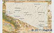 Shaded Relief Panoramic Map of Nevada, satellite outside