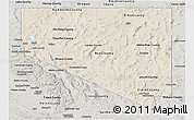 Shaded Relief Panoramic Map of Nevada, semi-desaturated