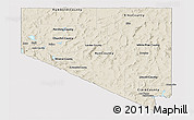 Shaded Relief Panoramic Map of Nevada, single color outside