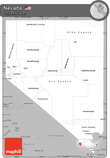 Gray Simple Map of Nevada