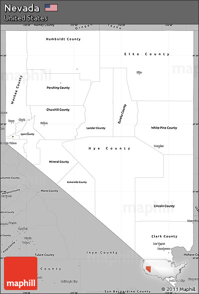 Gray Simple Map of Nevada