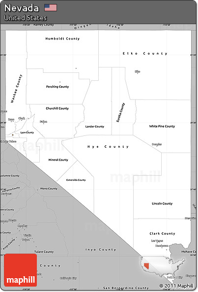 Gray Simple Map of Nevada