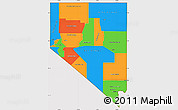 Political Simple Map of Nevada, cropped outside