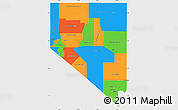 Political Simple Map of Nevada, single color outside