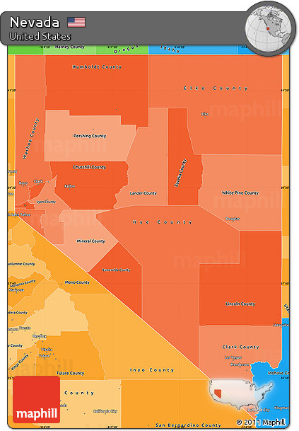 Political Shades Simple Map of Nevada
