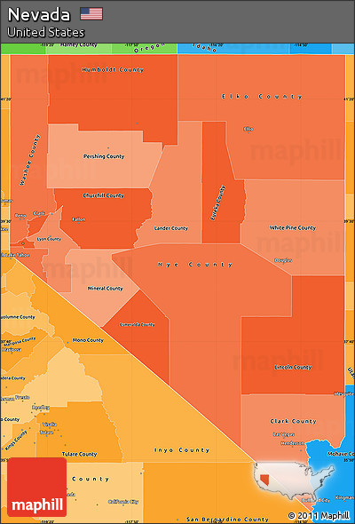 Political Shades Simple Map of Nevada
