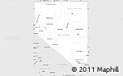 Silver Style Simple Map of Nevada