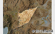 Satellite Map of Storey County, darken
