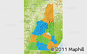 Political 3D Map of New Hampshire, physical outside