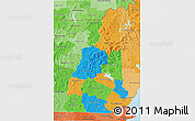 Political 3D Map of New Hampshire, political shades outside