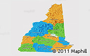 Political Panoramic Map of New Hampshire, cropped outside