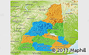 Political Panoramic Map of New Hampshire, physical outside
