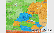 Political Panoramic Map of New Hampshire, political shades outside