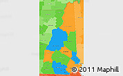 Political Simple Map of New Hampshire, political shades outside