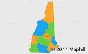 Political Simple Map of New Hampshire, single color outside