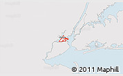 Silver Style 3D Map of ZIP code 07002, single color outside