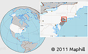 Gray Location Map of ZIP code 07004, highlighted country, highlighted state