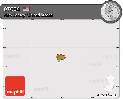 Satellite Map of ZIP Code 07004, cropped outside