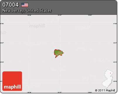 Satellite Map of ZIP Code 07004, cropped outside