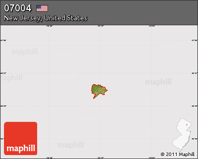 Satellite Map of ZIP Code 07004, cropped outside