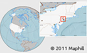 Gray Location Map of ZIP code 07011, highlighted country, highlighted county, hill shading