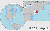 Gray Location Map of ZIP code 07011, highlighted state