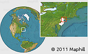 Satellite Location Map of ZIP code 07012, highlighted state