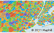 Political 3D Map of ZIP code 07018