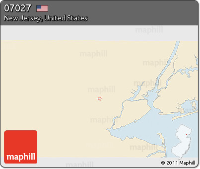 Classic Style 3D Map of ZIP Code 07027, single color outside