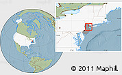 Savanna Style Location Map of ZIP code 07027, highlighted country, highlighted state, hill shading