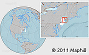 Gray Location Map of ZIP code 07029, highlighted county, highlighted state, hill shading