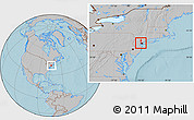Gray Location Map of ZIP code 07029, highlighted county, hill shading