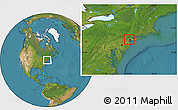 Satellite Location Map of ZIP code 07029, highlighted county